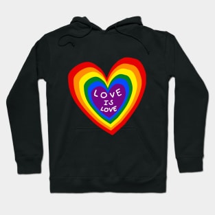 LOVE IS LOVE rainbow heart with rainbow, LGBT Shirt Hoodie